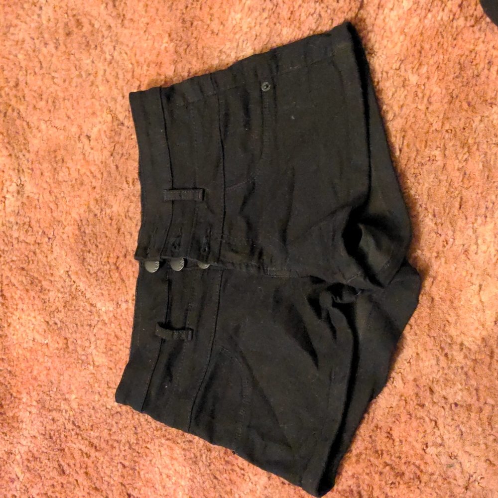 Black, high-waisted shorts, size 7